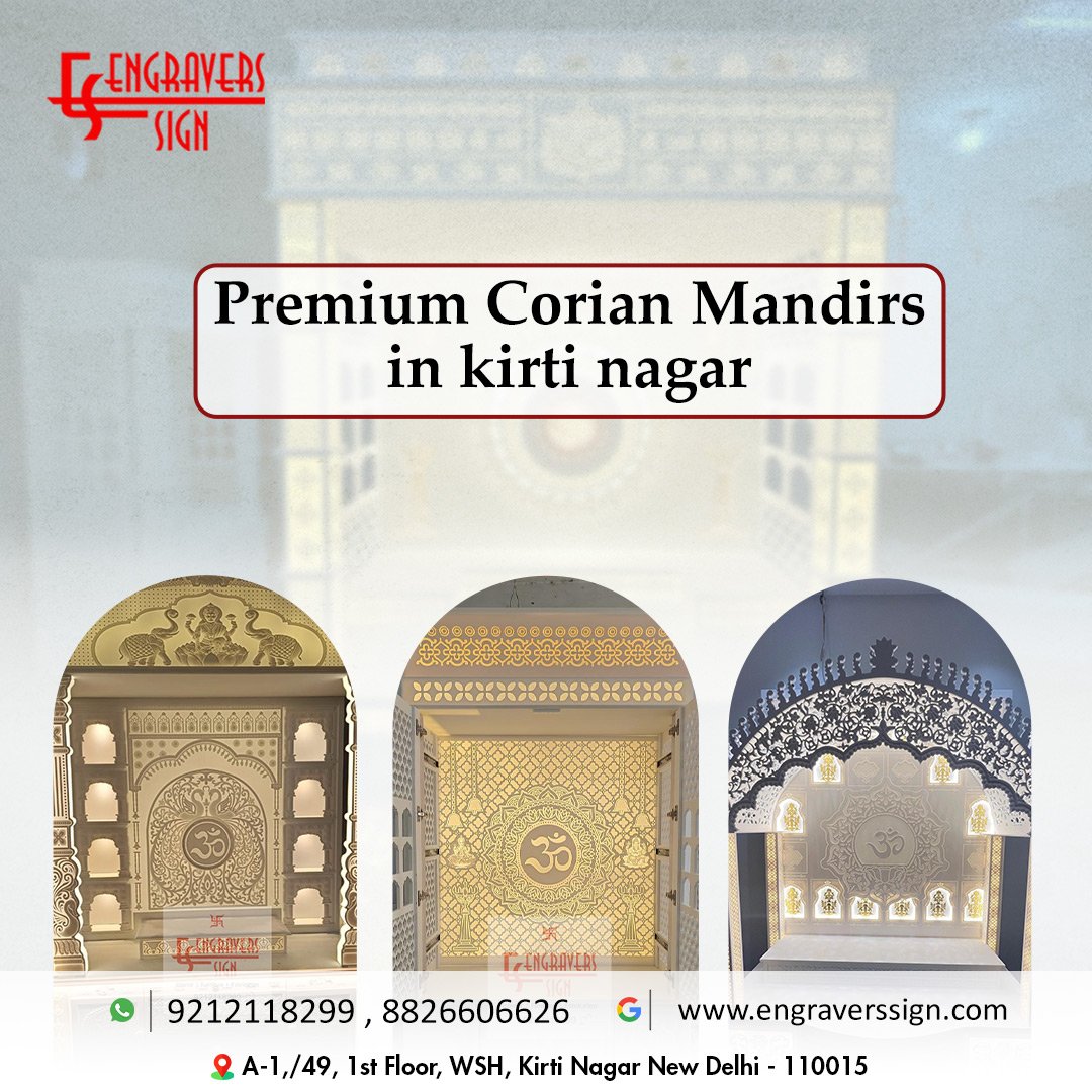 Premium Corian Mandirs in Kirti Nagar for Elegant Spaces