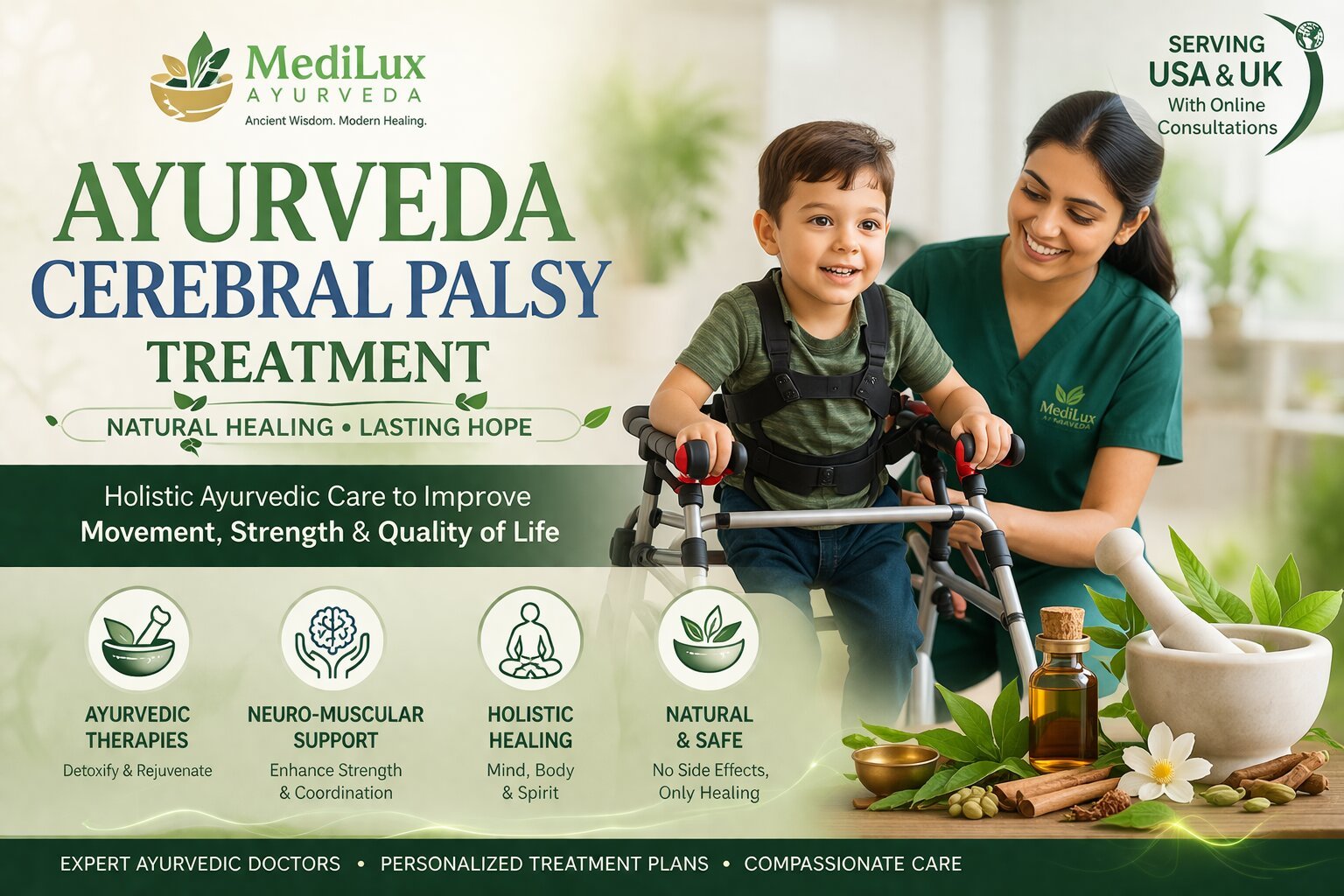 Ayurveda Cerebral Palsy Treatment in USA & UK | MediLux Ayurveda Care
