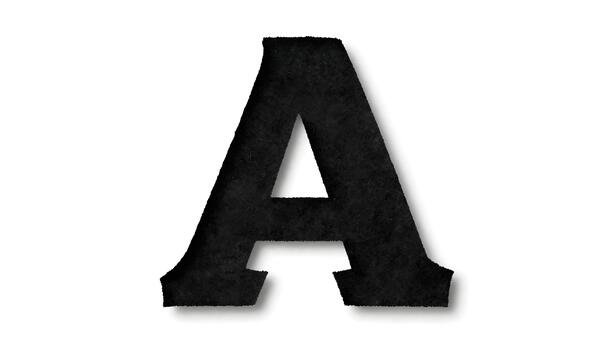 black-felt-letter-a-with-shadow-on-a-white-background-isolated-graphic-element-photo
