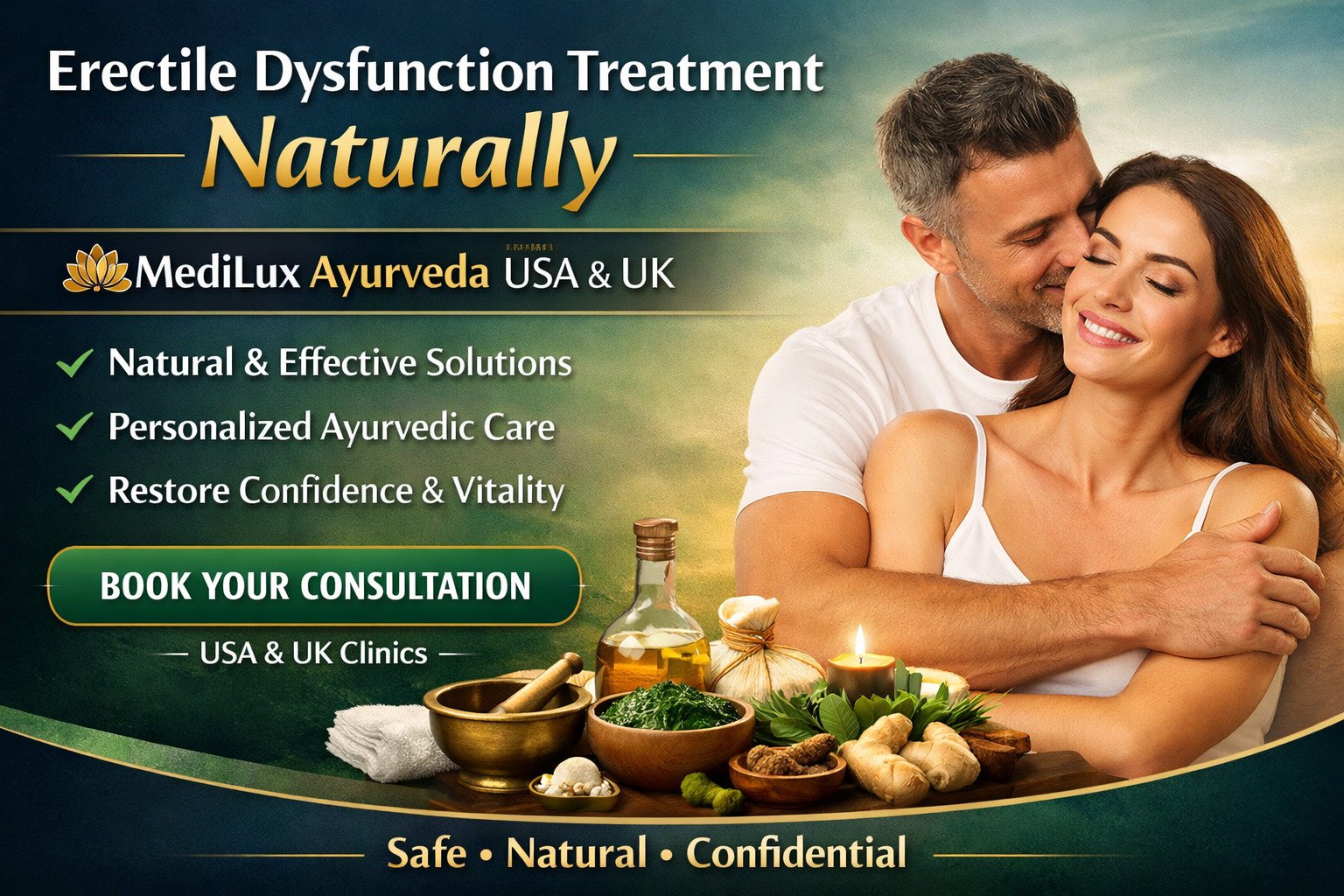 Erectile Dysfunction Treatment Naturally | MediLux Ayurveda USA & UK