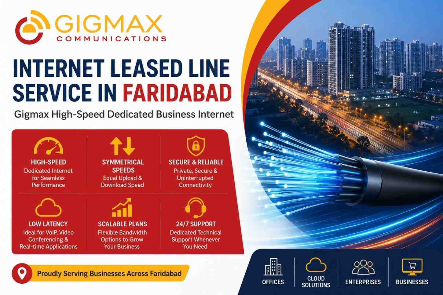 Internet Leased Line Service in Faridabad – Gigmax High-Speed Dedicated Business