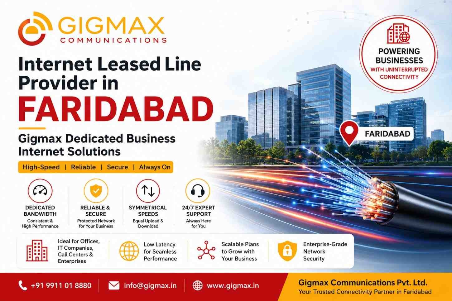 Internet Leased Line Provider in Faridabad – Gigmax Dedicated Business Internet