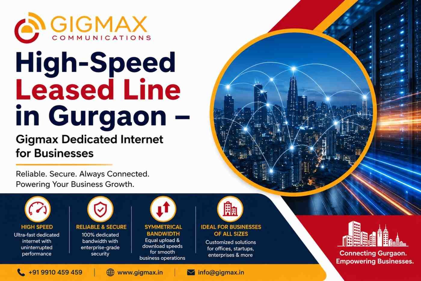 High-Speed Leased Line in Gurgaon – Gigmax Dedicated Internet for Businesses