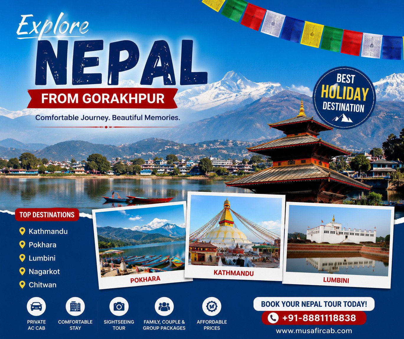 Nepal Tour Package from Gorakhpur – Comfortable & Affordable Nepal Holidays