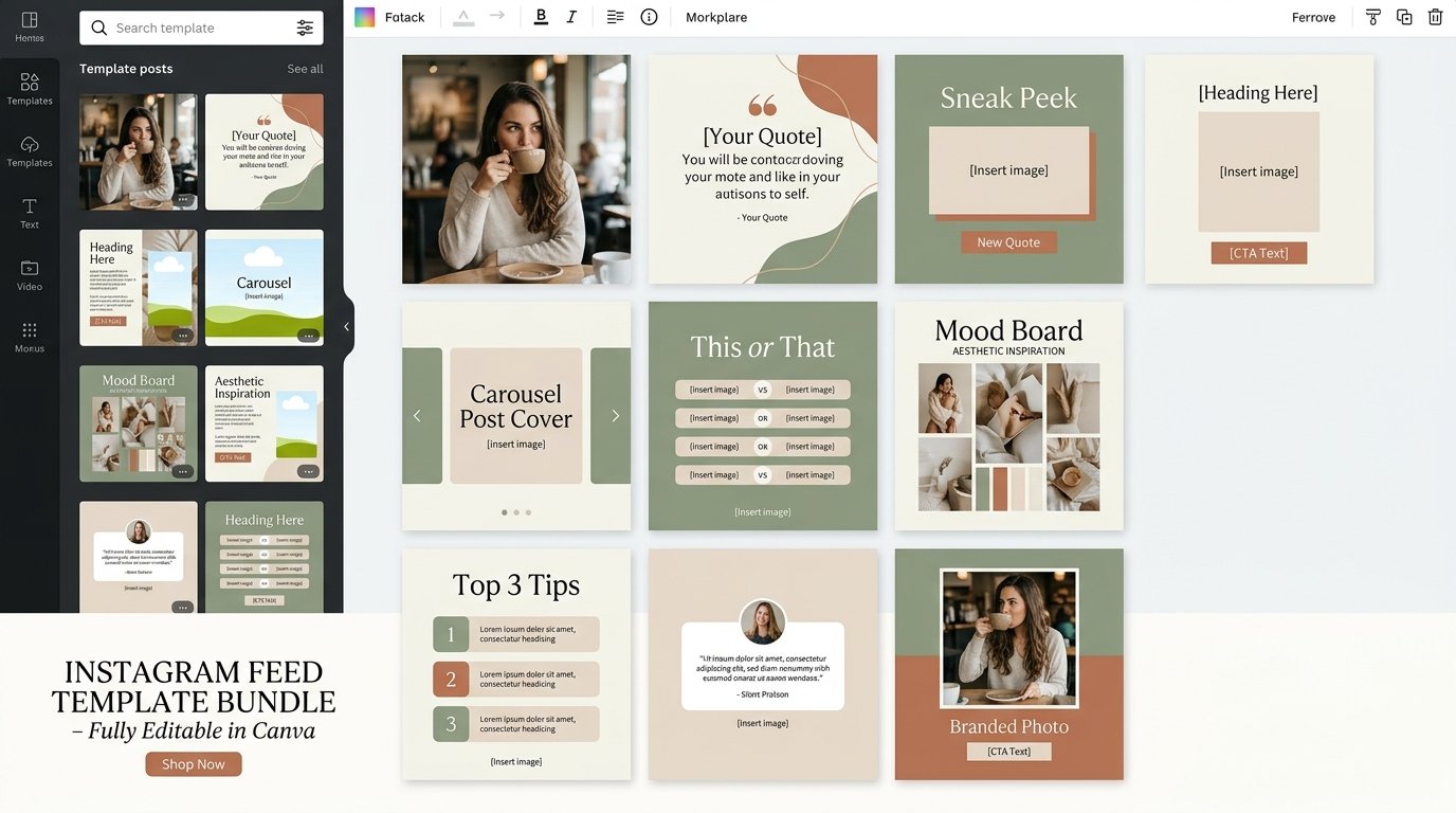 I Will Design Editable Canva Templates For Attractive Instagram Feed Posts