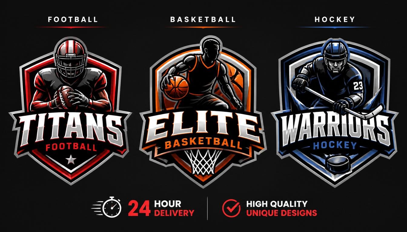 I will design professional sports logo for football basketball hockey