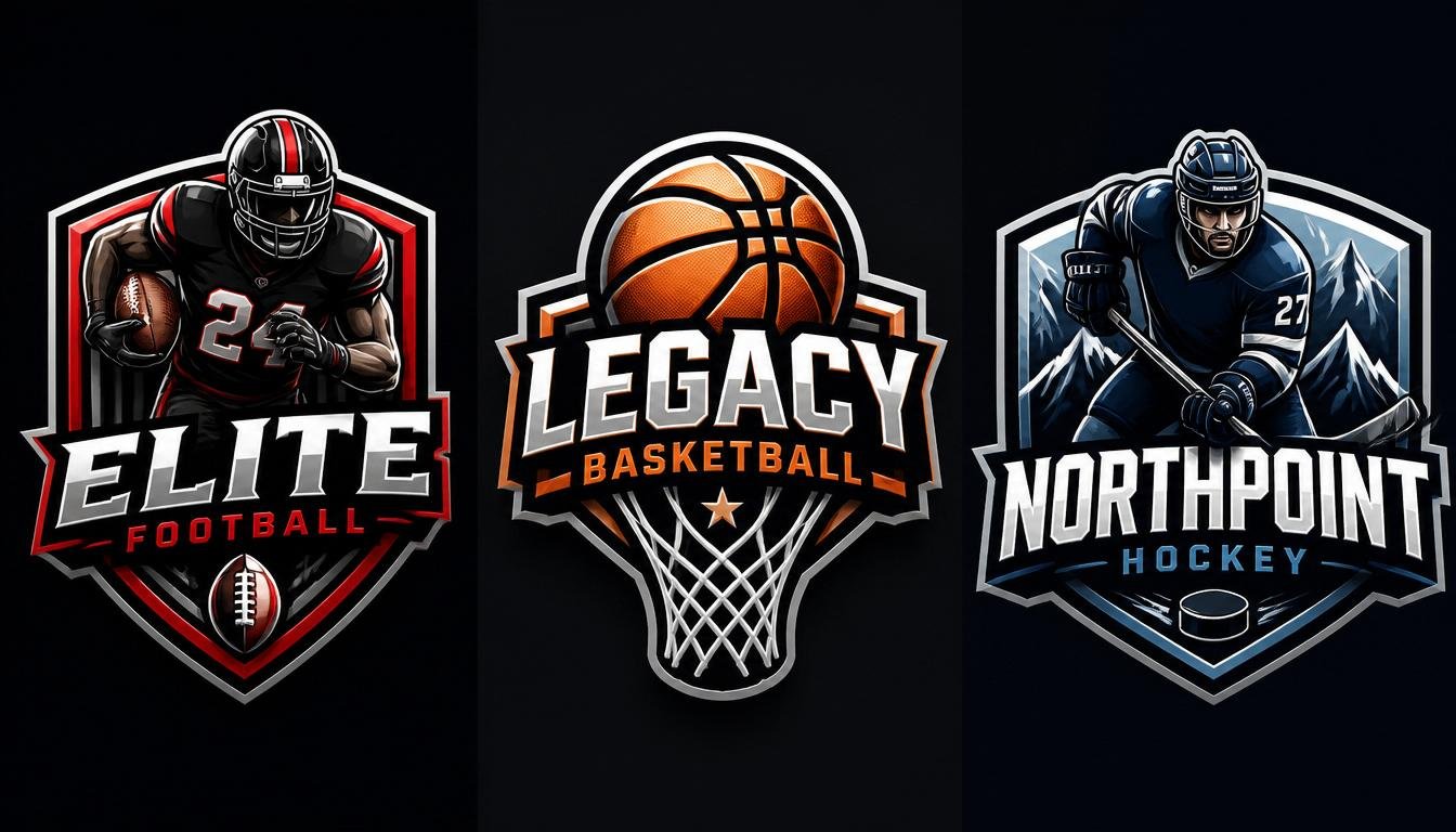 I will design professional sports logos for football basketball hockey