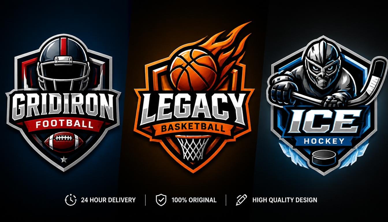 I will design sports logos football basketball hockey in 24 hours