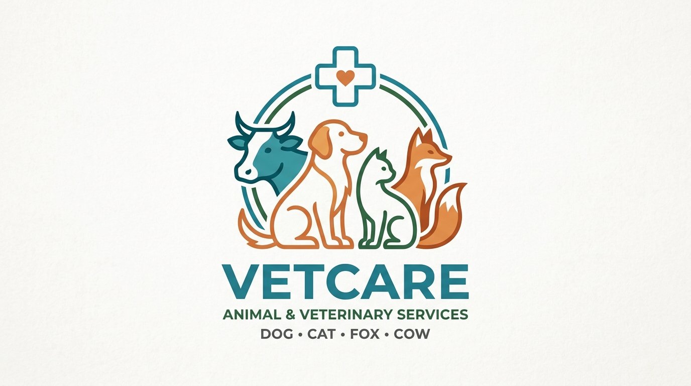 I Will Design Modern Animal Dog Cat Fox Cow Pet Care Veterinary Logos