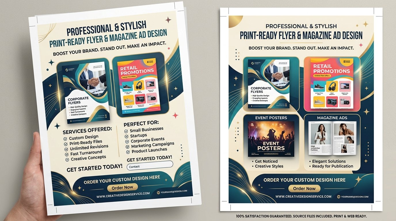 I Will Design Stylish Print Ready Flyer and Magazine Ads for Business