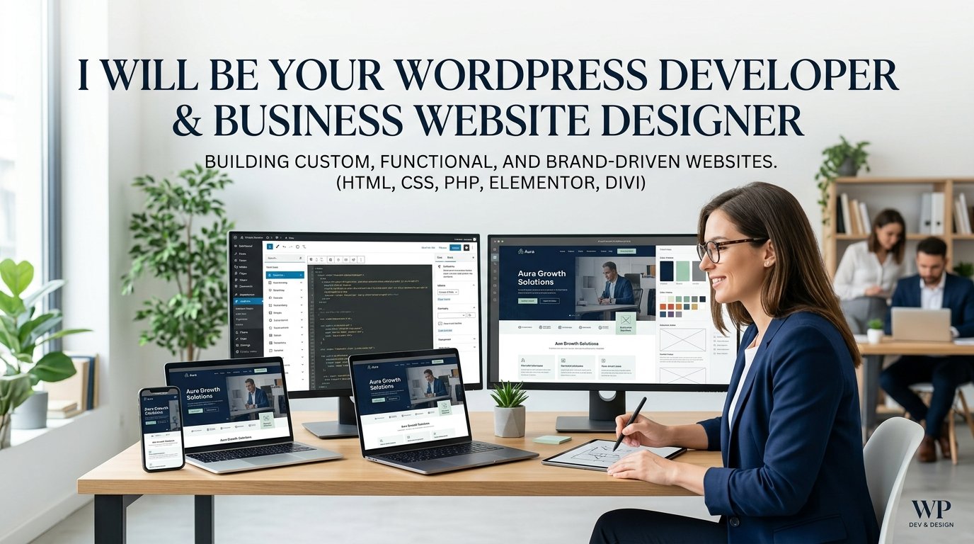 I Will Be Your Expert WordPress Developer and Business Website Designer Today