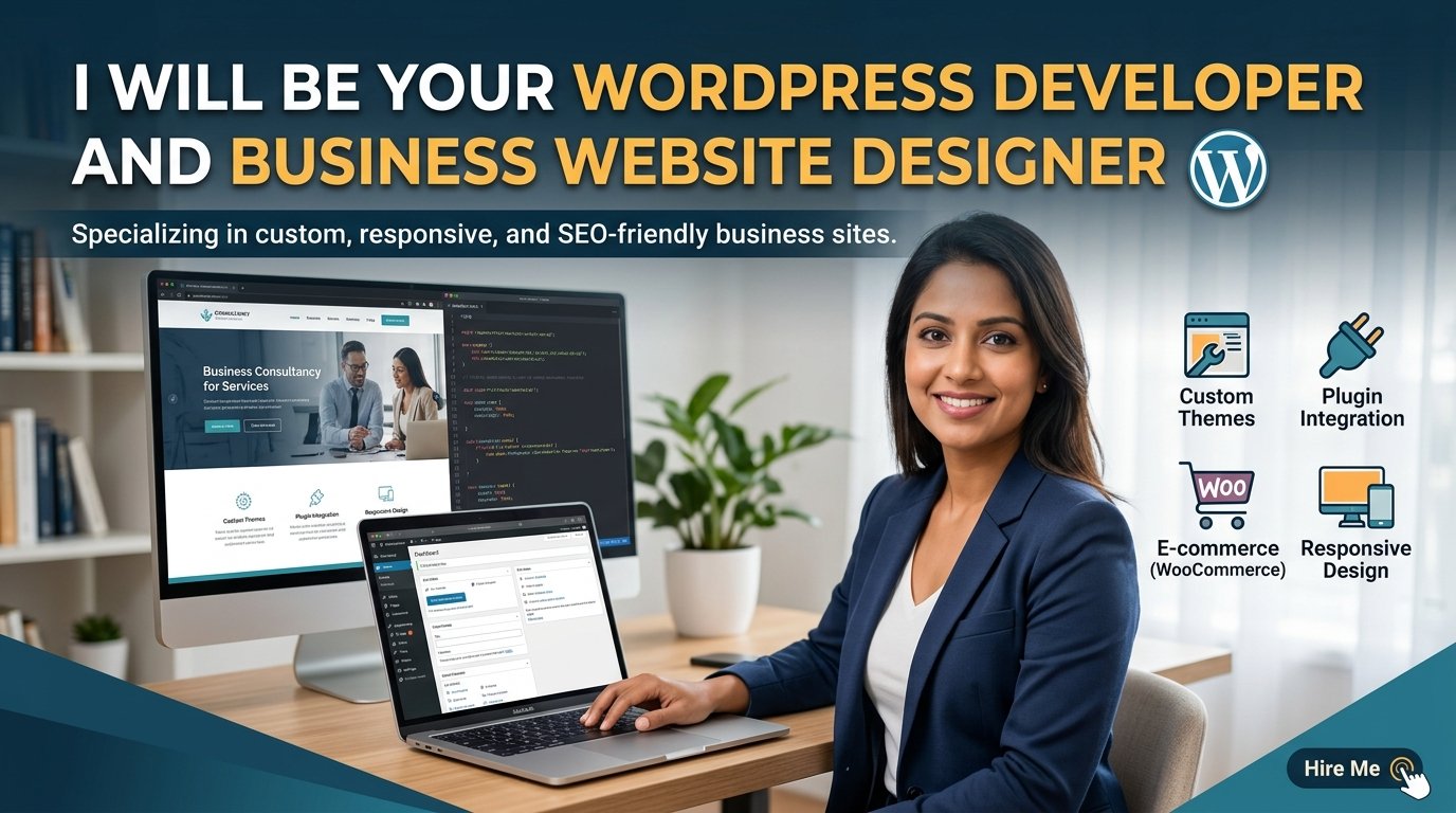 I Will Be Your Expert WordPress Developer and Business Website Designer Today