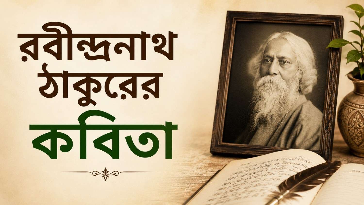 রবীন্দ্রনাথ ঠাকুরের কবিতা: চিরন্তন সৌন্দর্য ও মানবিকতার প্রতিচ্ছবি