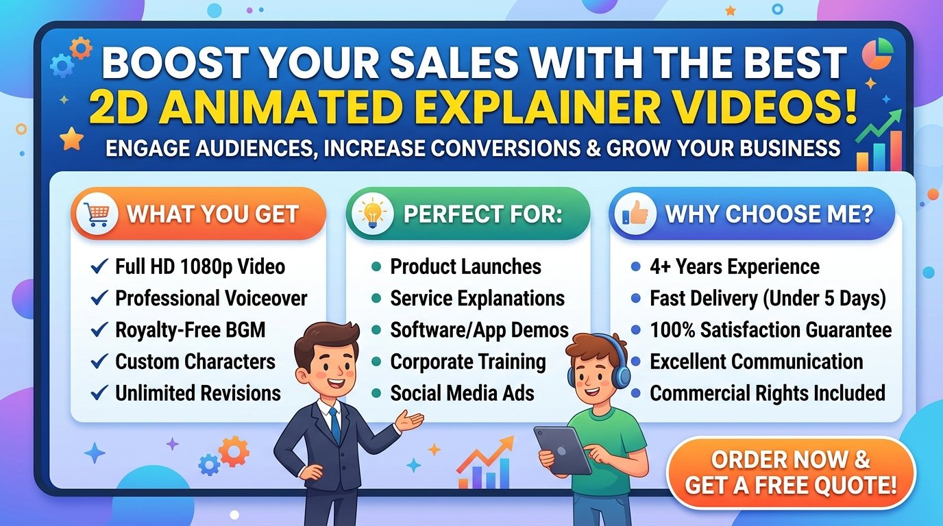 I Will Create the Best 2D Animated Explainer Video for Your Business