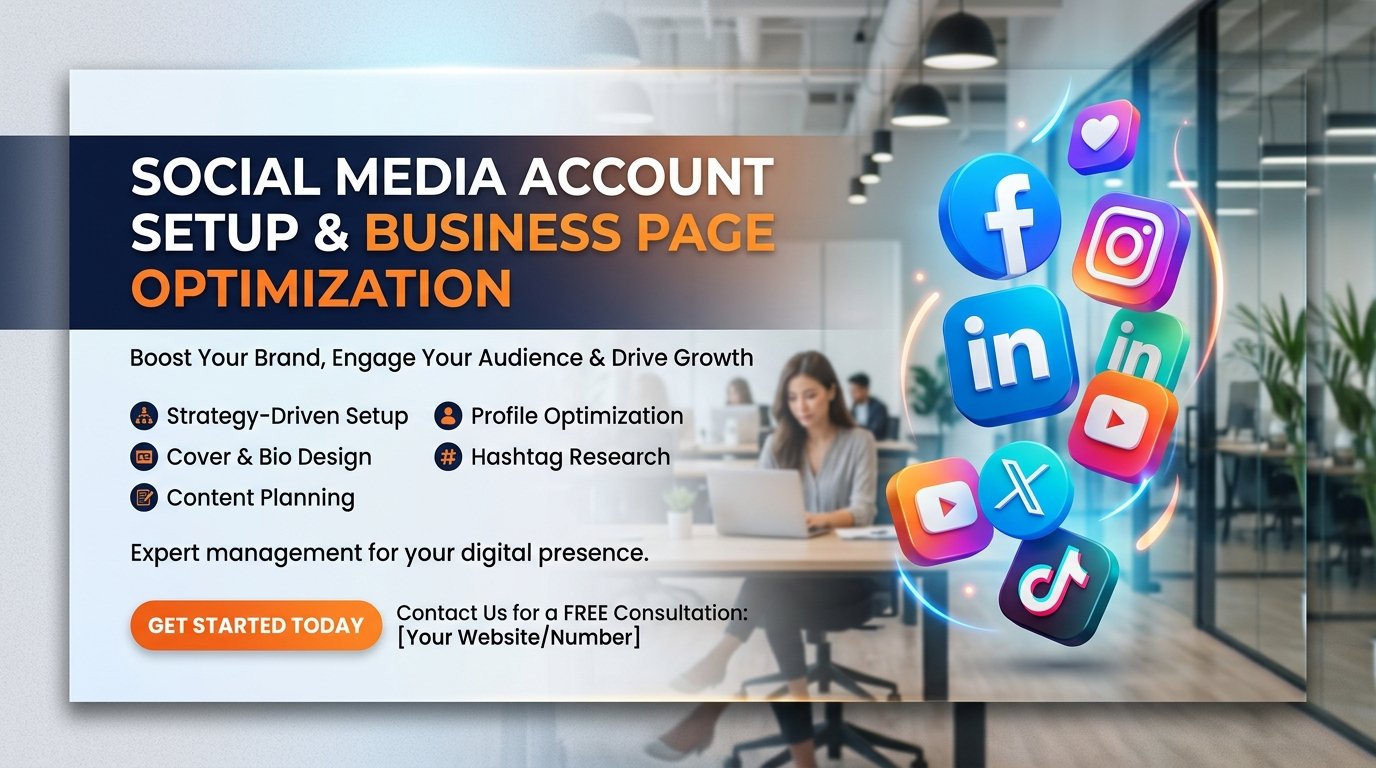 I will professionally set up your social media business accounts