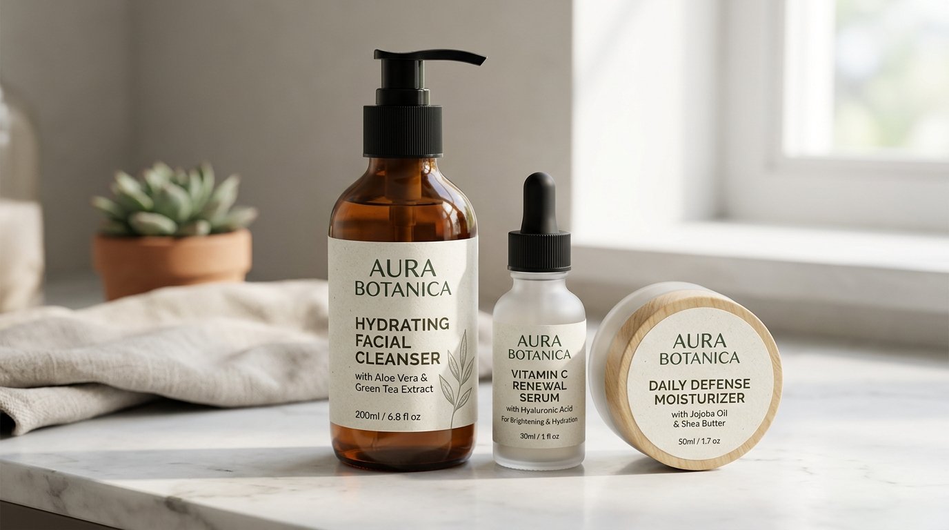 Premium Cosmetic Skincare Label and Packaging Design for Your Brand
