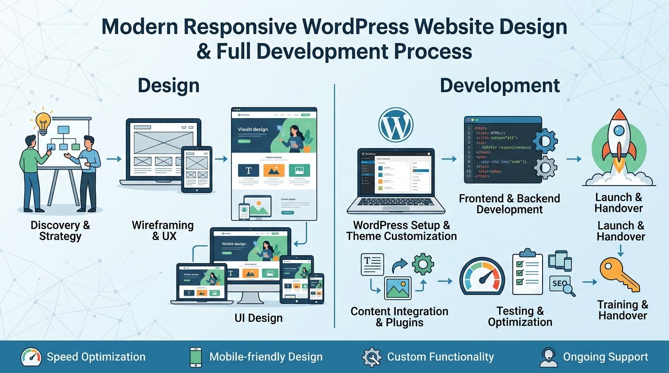 I Will Build Modern Responsive WordPress Websites With Full Development