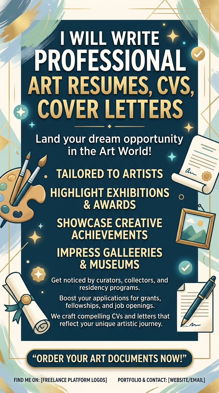 Professional Art Resume CV Cover Letter Executive Resume
