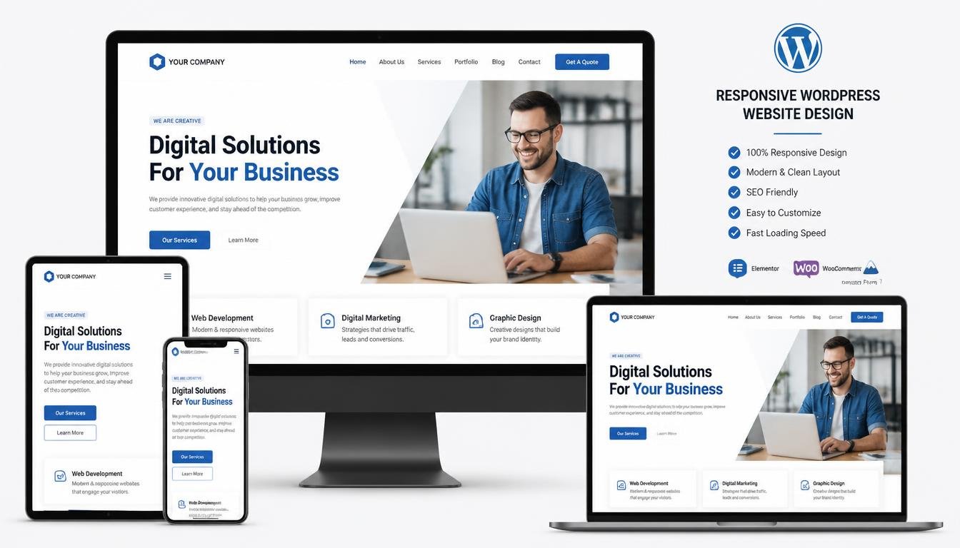 I Will Build a Responsive WordPress Website Design for Your Company
