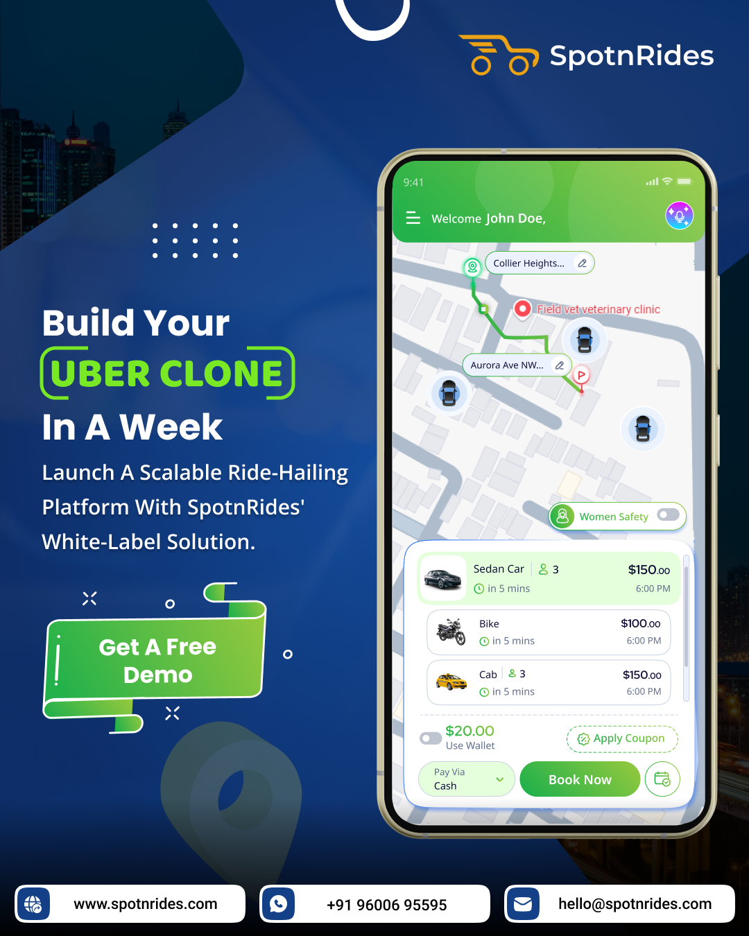Uber Clone App for Ride-Sharing Business Launch in 7 Days