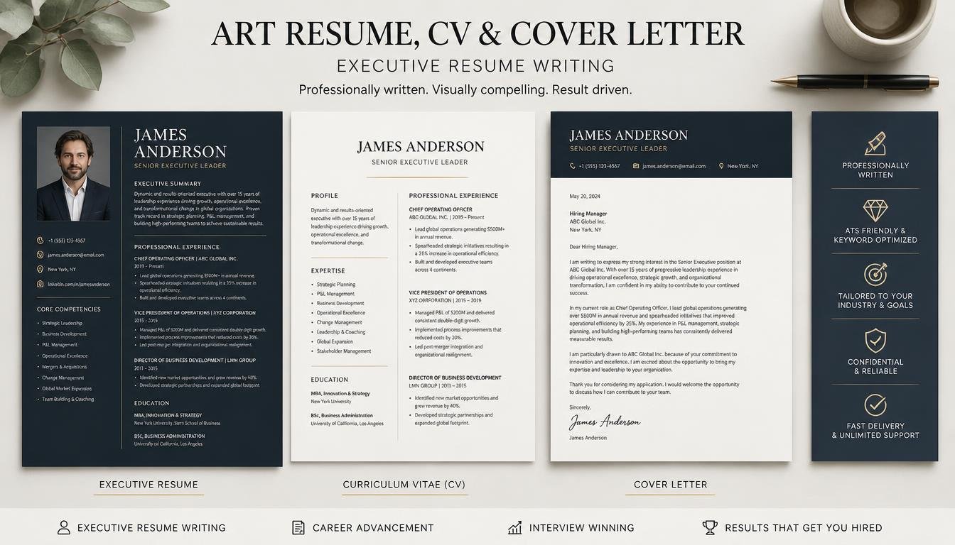 I will create professional art resume CV cover letter executive resume