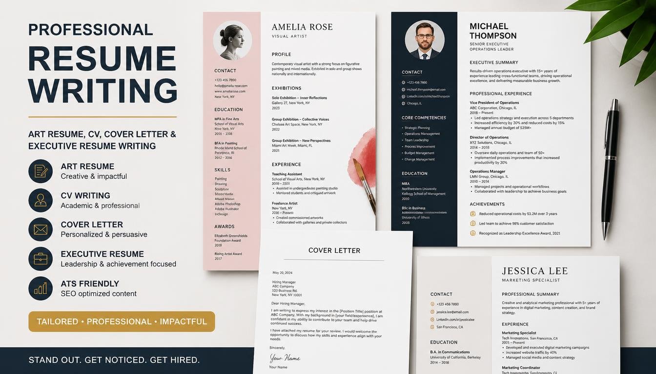 I will write professional art resume CV cover letter executive resume