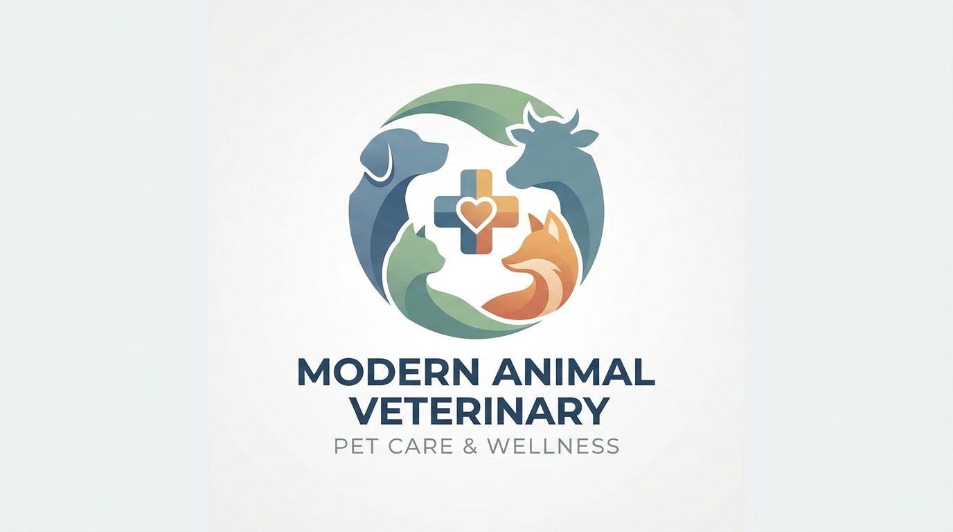 I Will Design Modern Dog Cat Fox Cow Pet Care Veterinary Logo