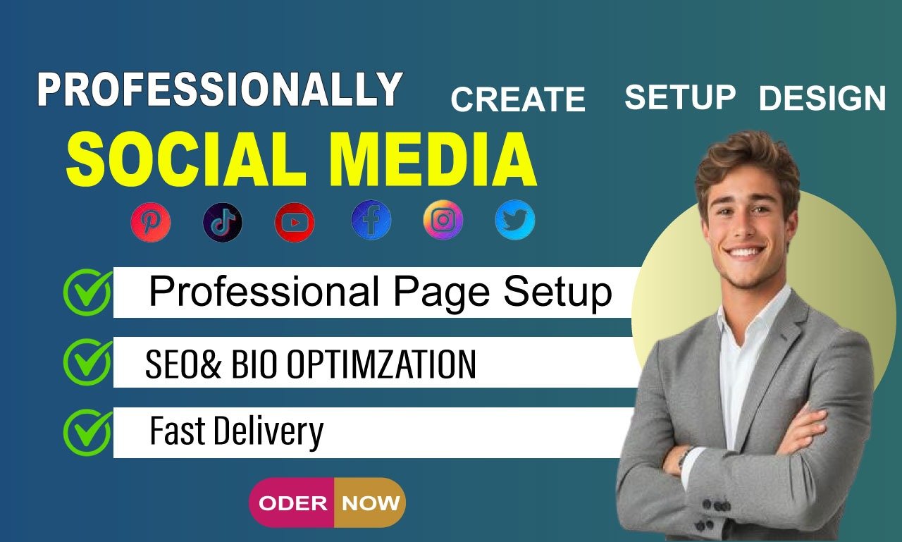 I will professionally create social media accounts and business pages