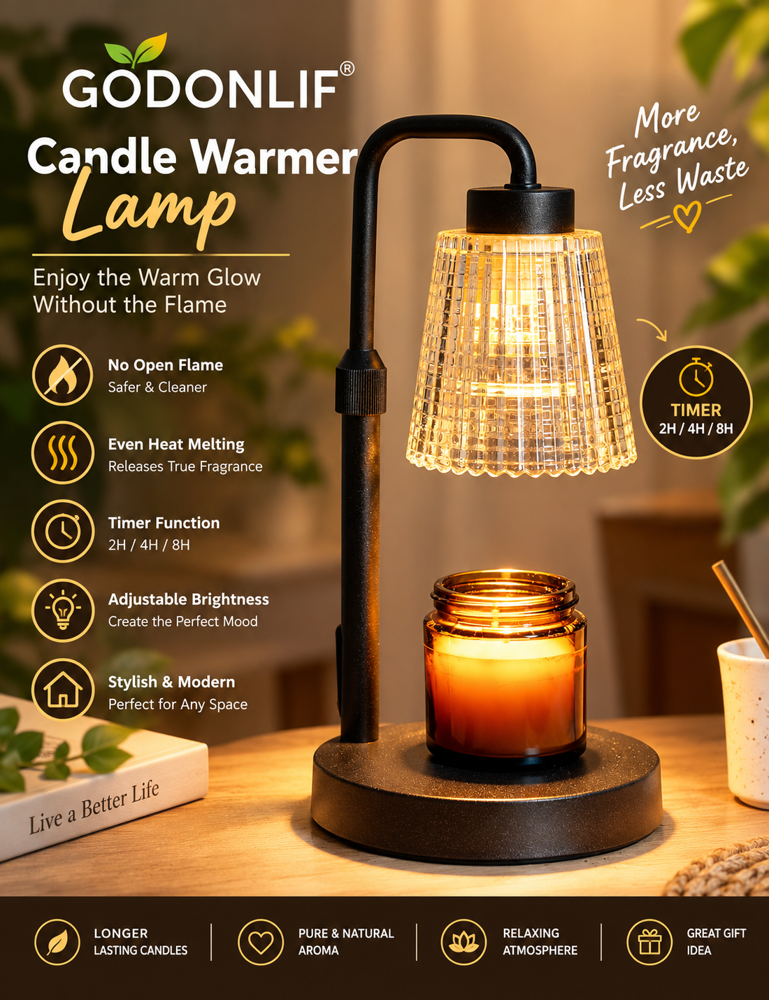 GODONLIF Candle Warmer Lamp with Timer