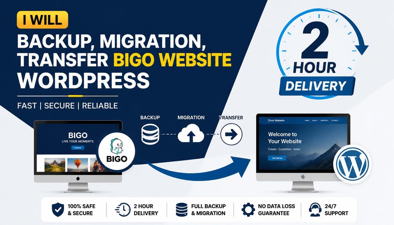 I Will Backup Migrate Transfer WordPress Website Within Two Hours