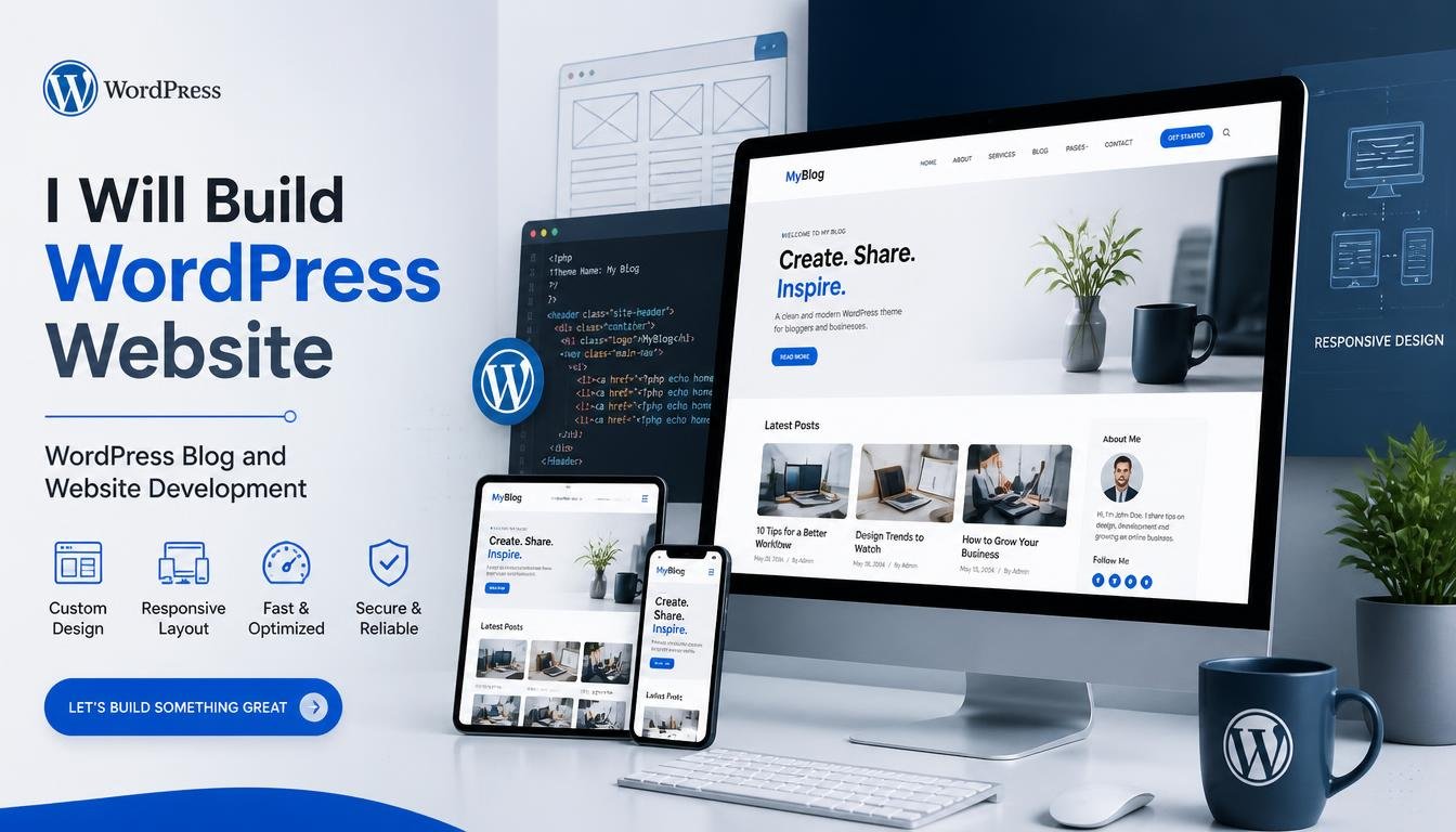 I Will Build Professional WordPress Website Blog and Business Websites