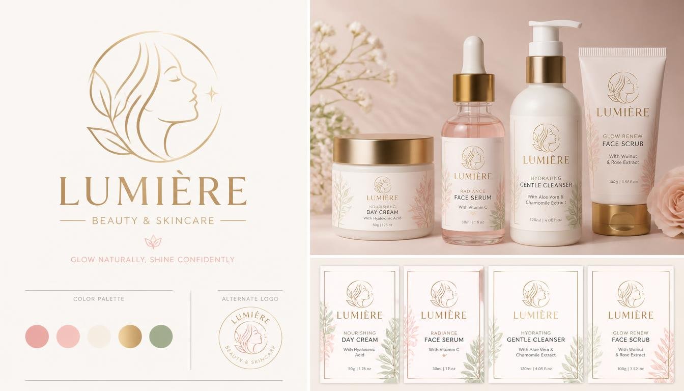 I will design luxury skincare logos and professional product labels