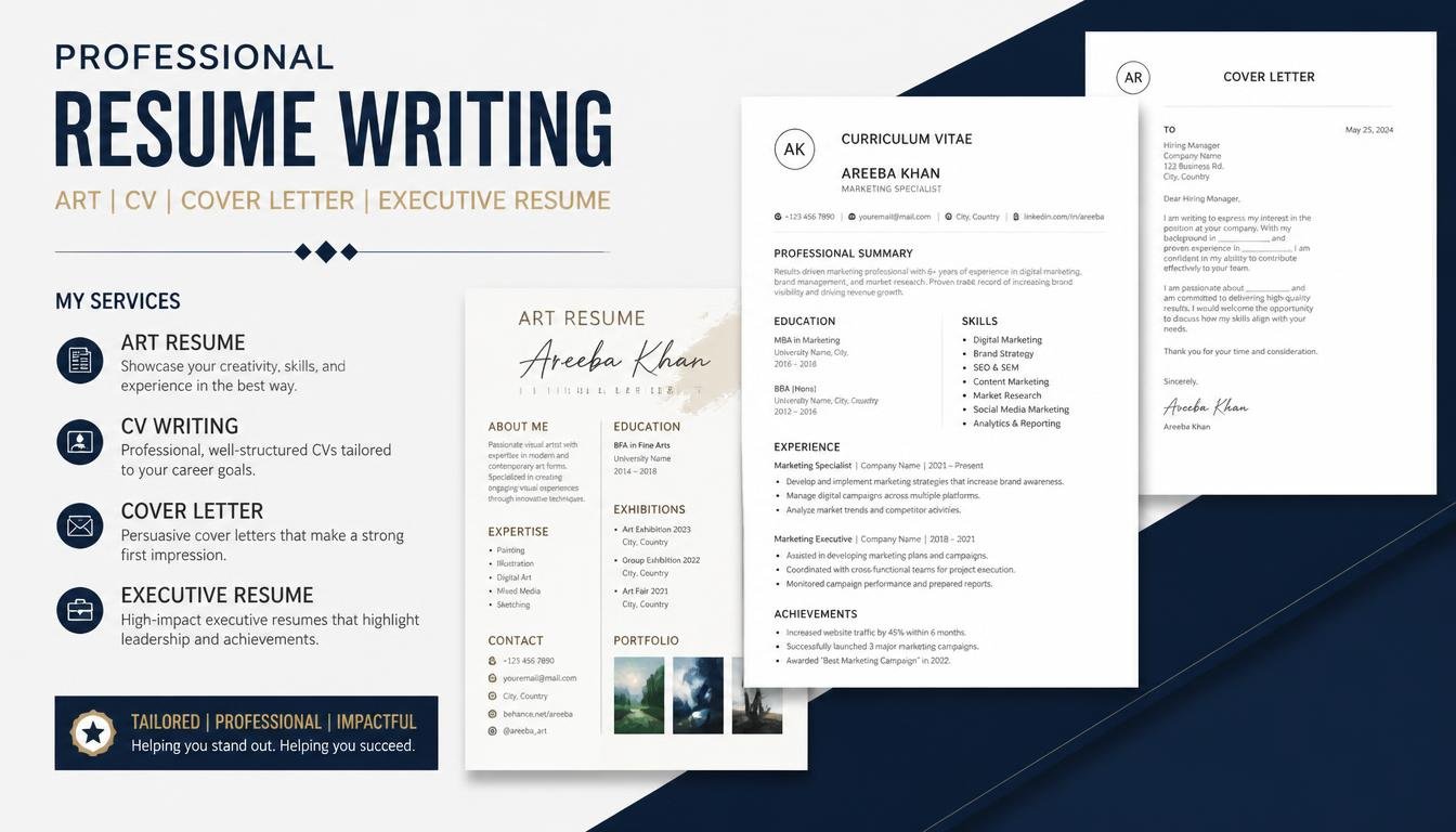 Professional Art Resume, CV, Cover Letter and Executive Resume Writing