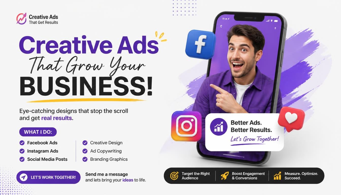 I Will Design Creative Facebook Instagram Posts and Social Media Ads