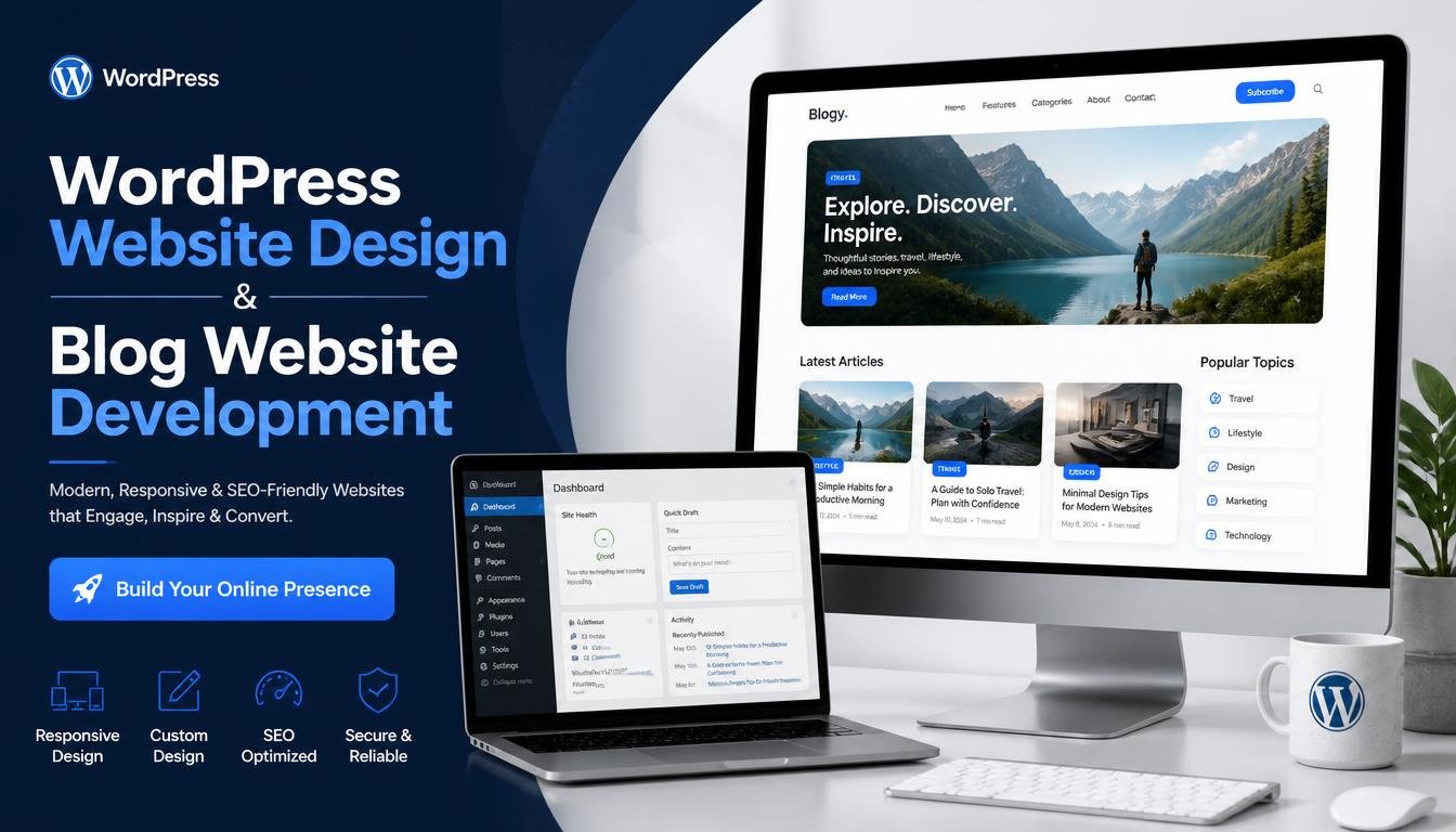 I will design WordPress websites and develop professional blog websites
