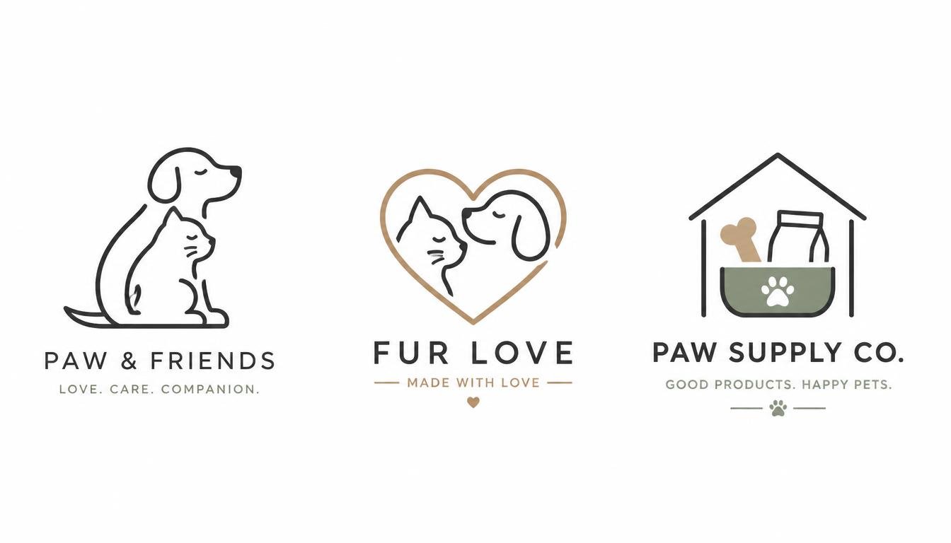 I Will Create Minimalist Pet, Cat, Dog, and Animal Supply Logos