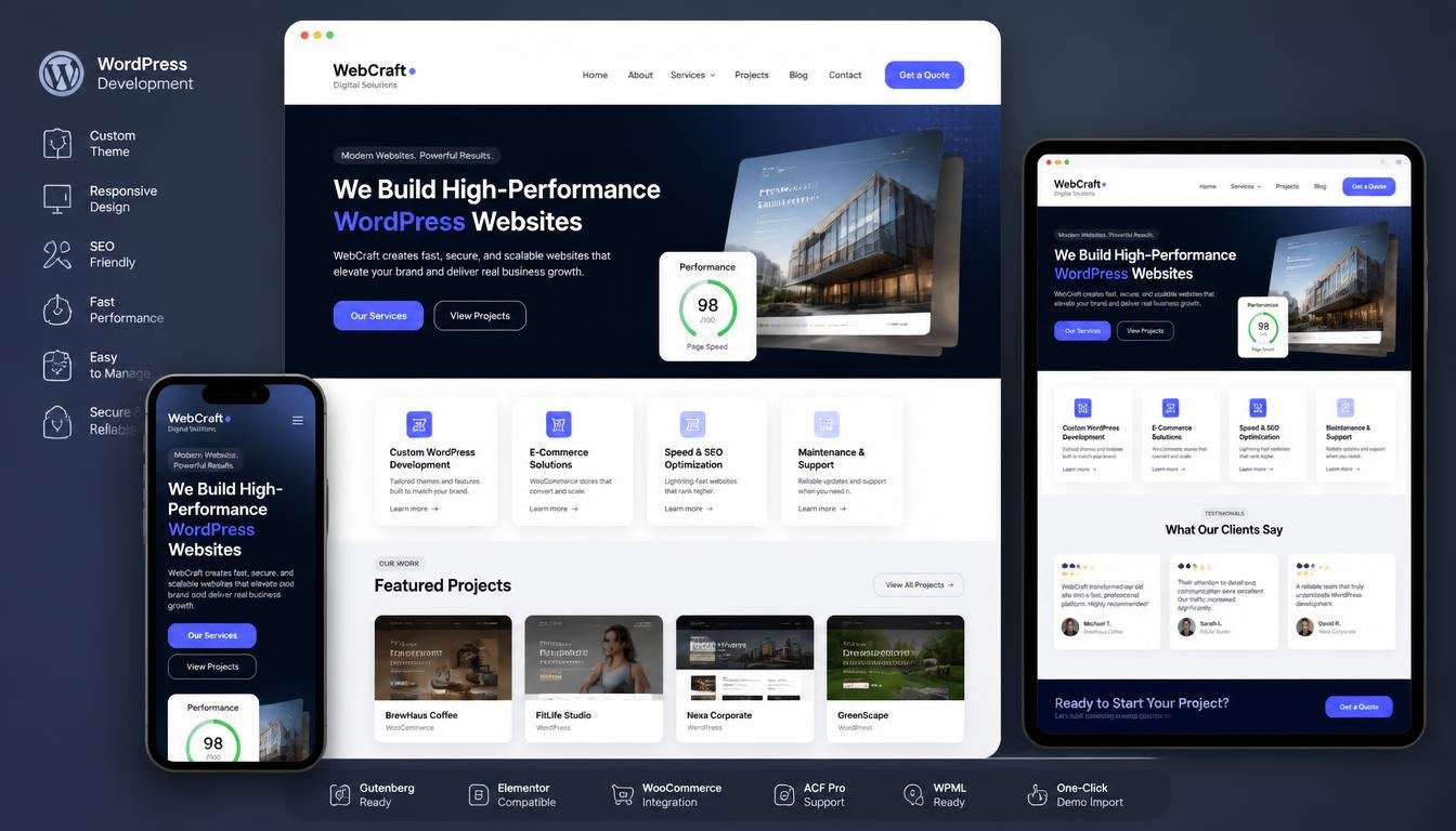 I will modern responsive wordpress website design full development