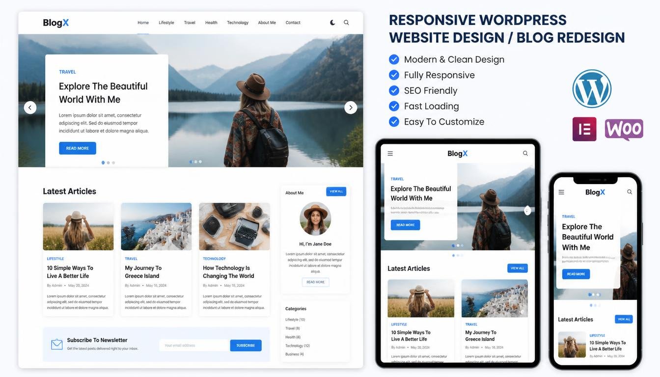 I Will Design Responsive WordPress Website or Redesign Your Blog