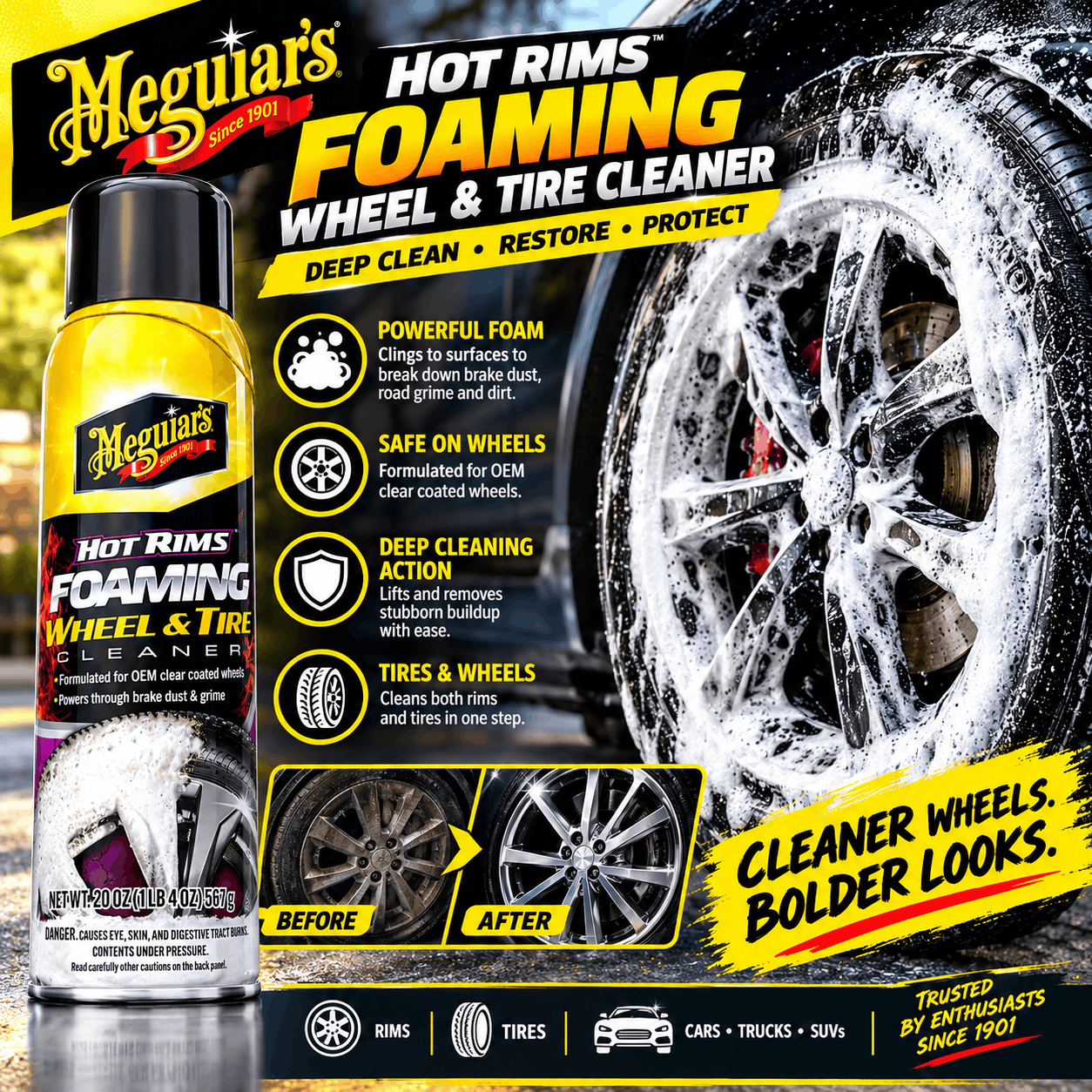 Meguiar’s Hot Rims Foaming Wheel & Tire Cleaner
