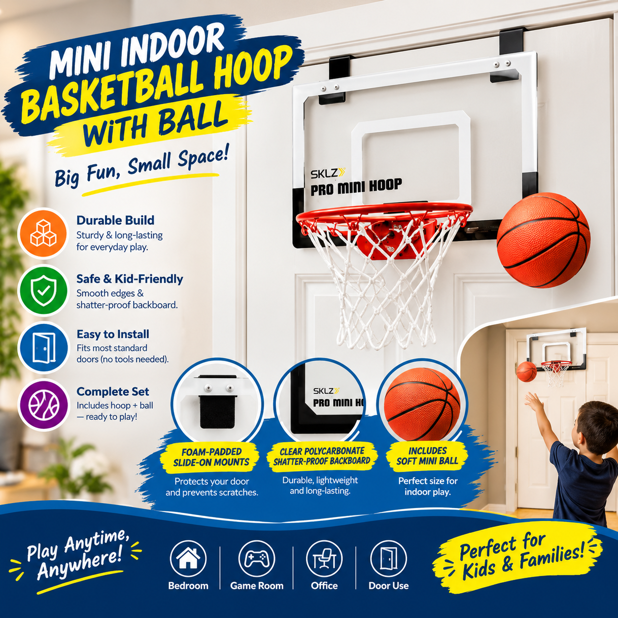 SKLZ Pro Mini Indoor Basketball Hoop