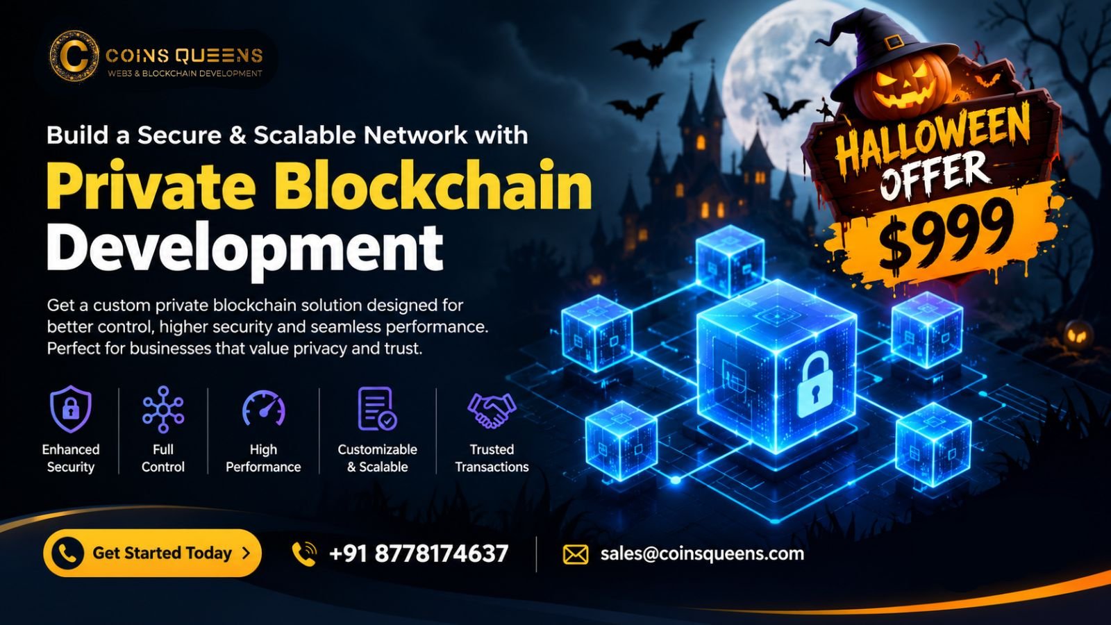 $999 Halloween Deal on Private Blockchain Development Services