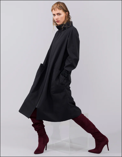 Shop a Stylish Long Black Raincoat by BYBROWN