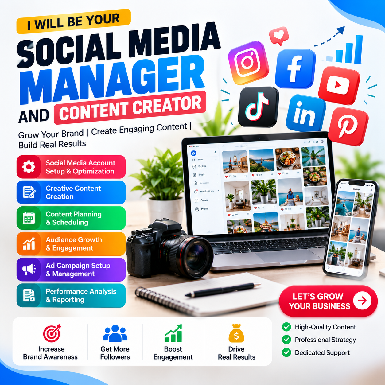 I will help build your brand with social media management
