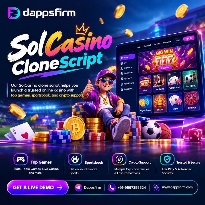 SolCasino Clone Script with Crypto Payments, Sportsbook & Provably Fair Gaming