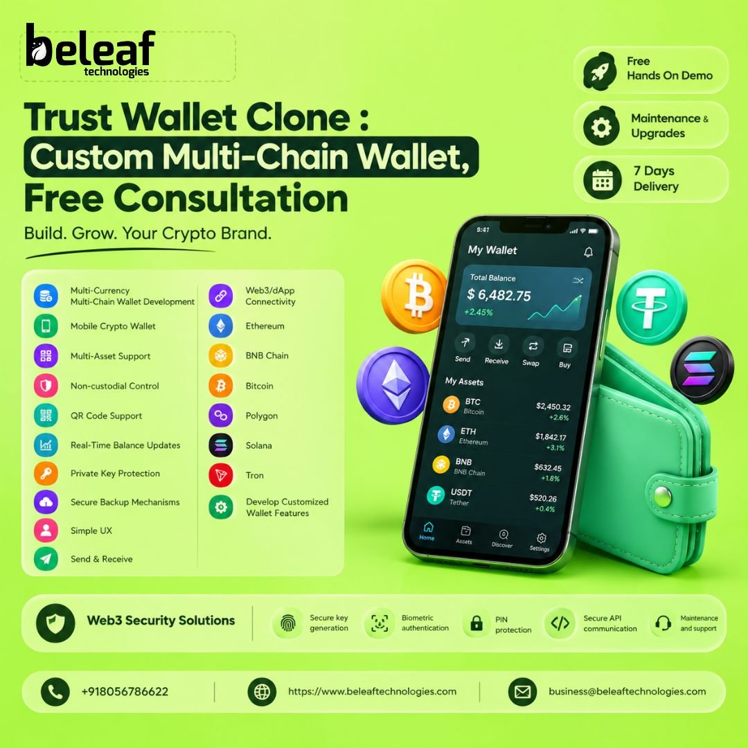Trust Wallet Clone : Custom Multi-Chain Wallet, Free Consultation