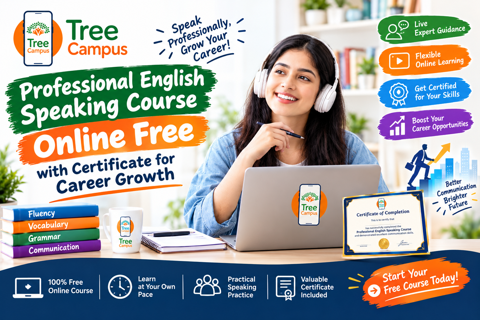 Professional English Speaking Course Online Free with Certificate for Career Growth