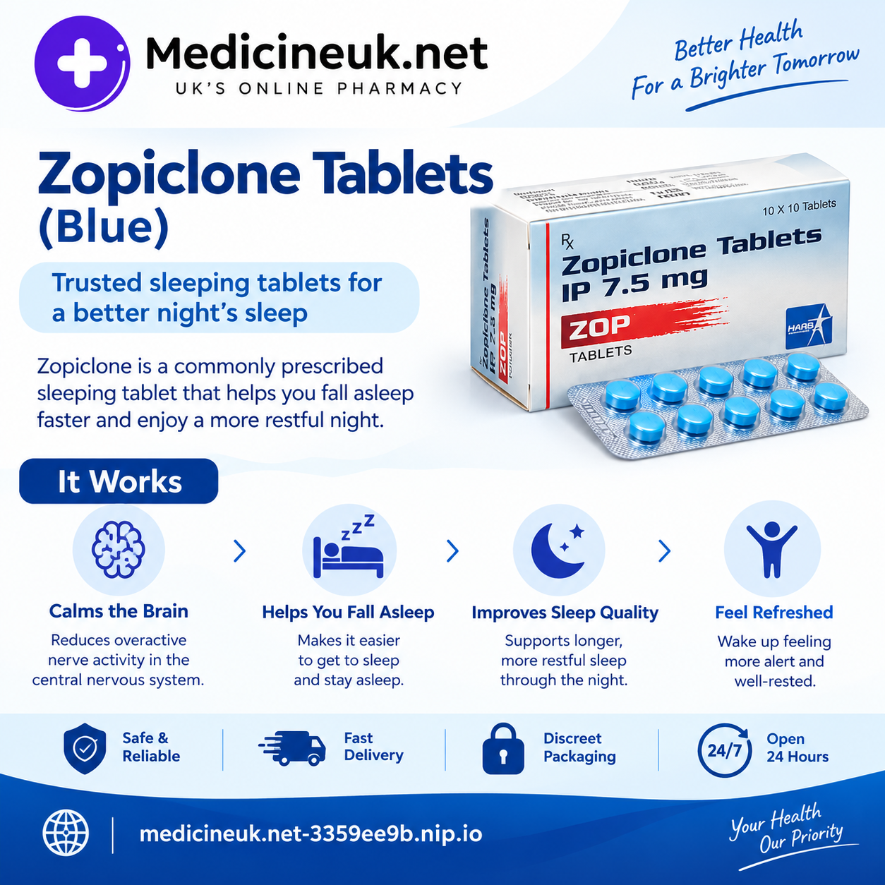 Buy Effective Blue Zopiclone Tablets for Restful Sleep in the UK