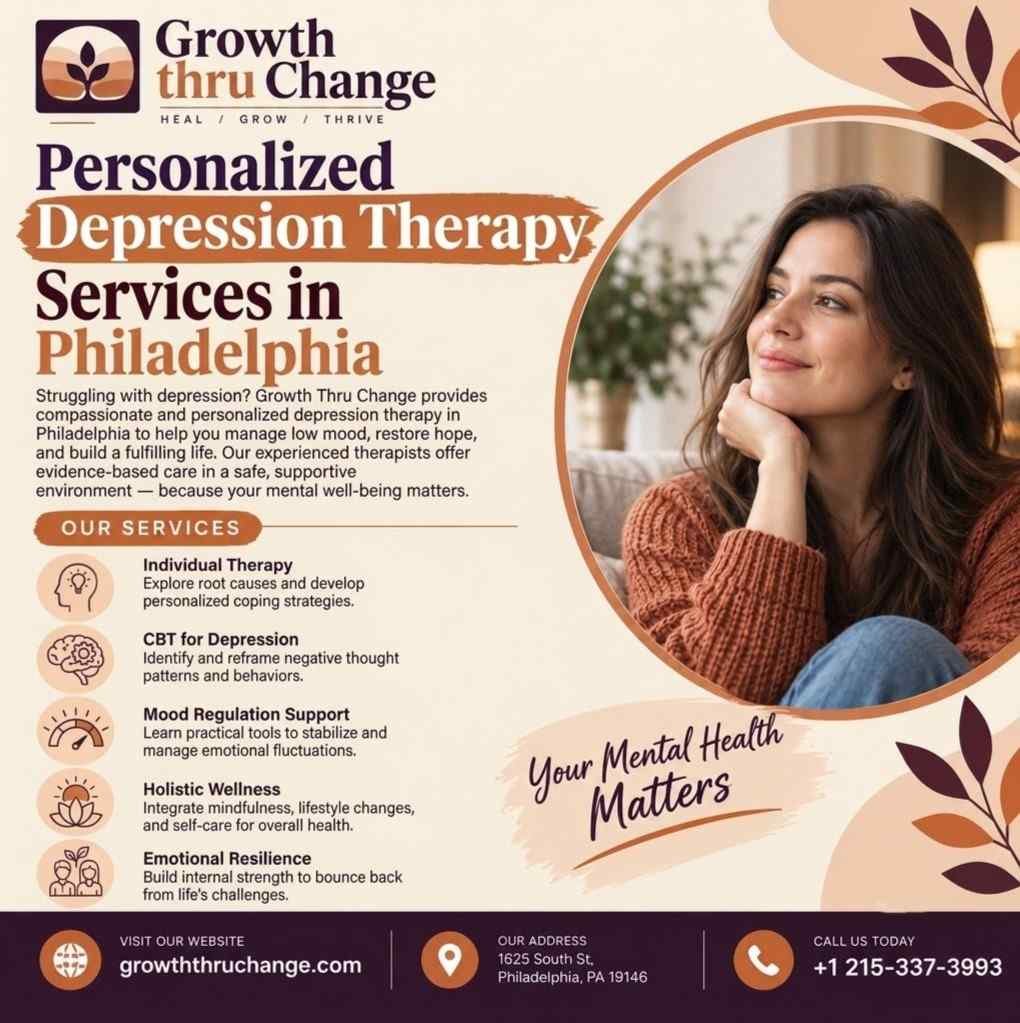 Professional Depression Therapy in Philadelphia for Adults