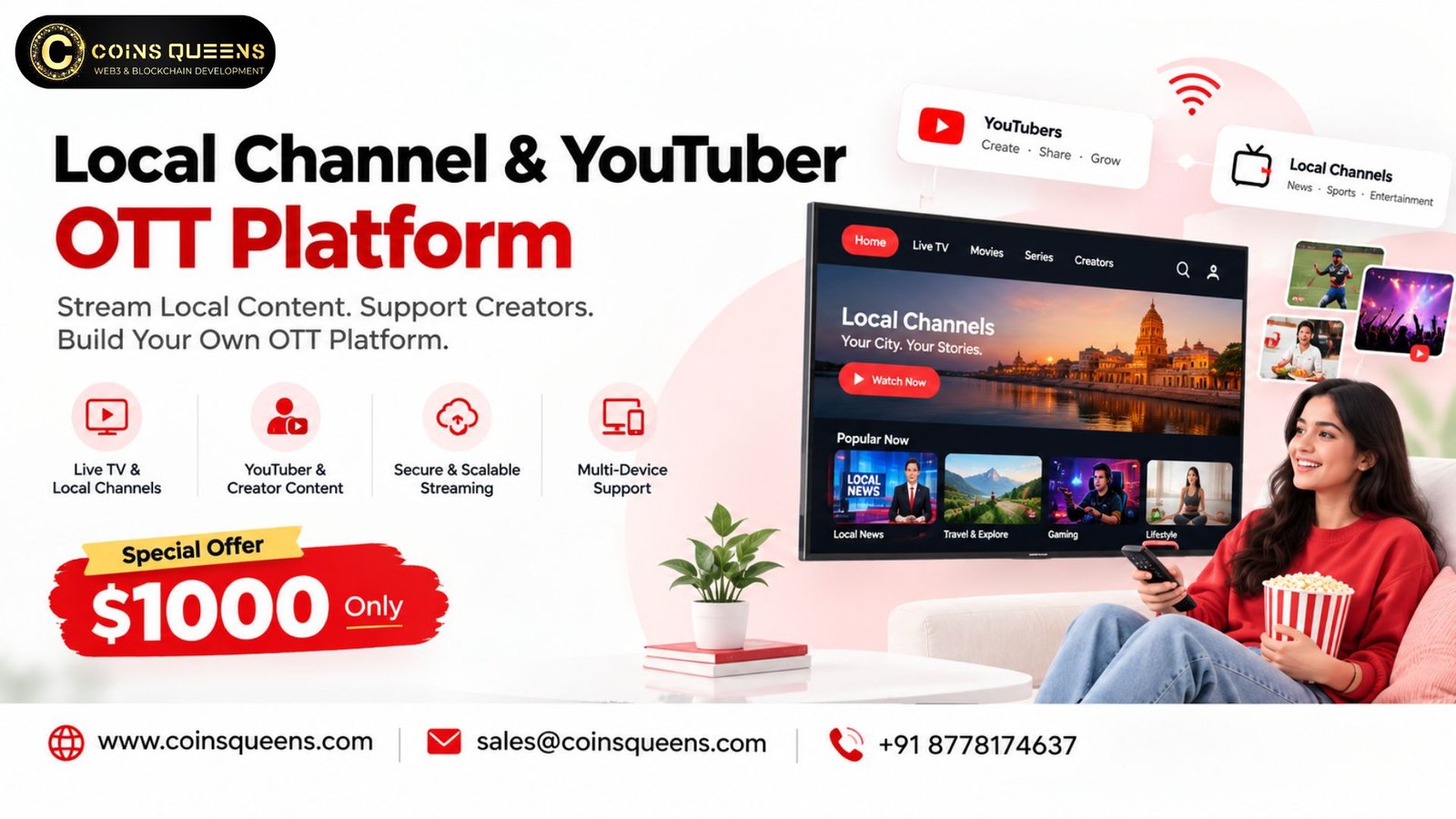 Leading Local Channel & YouTuber OTT Platform Development